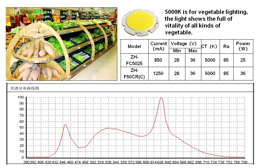 Evercore f50 cob led modules, led 5000K