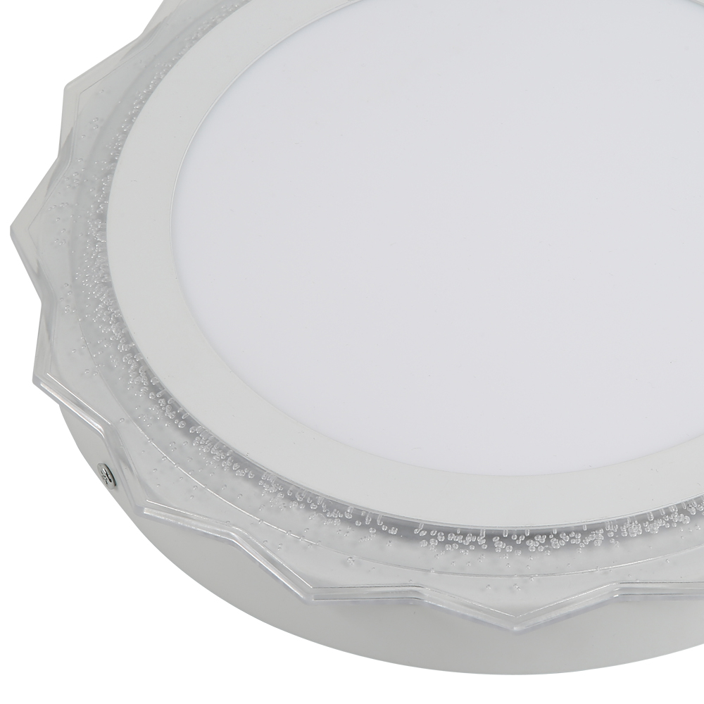 New Arrival Product AC85-265V Double Colour 3+3W Plastic Acrylic Border Rgb Round Shenzhen Led Surface Panel Light 24w