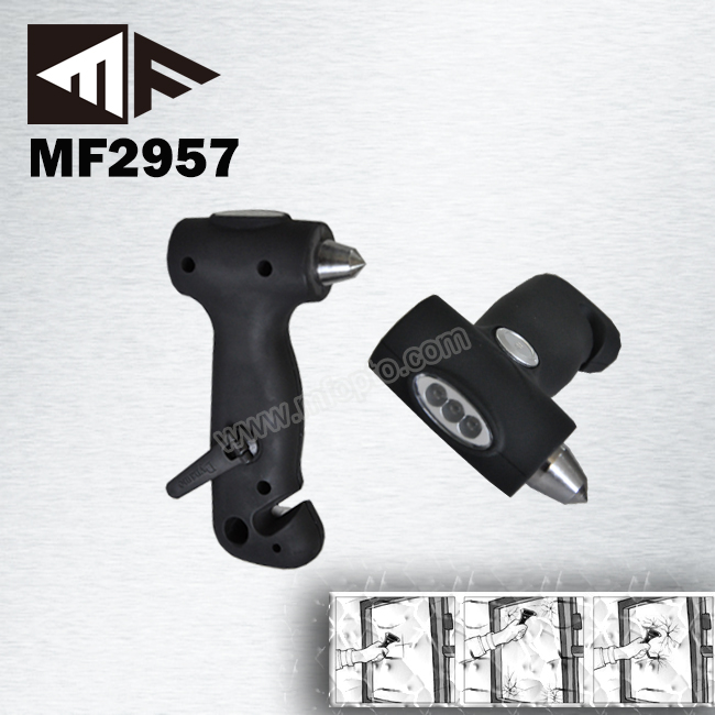 3LED Safe Hammer Rechargeable Led Torch Flashlight Hand-Crank Dynamo Charging