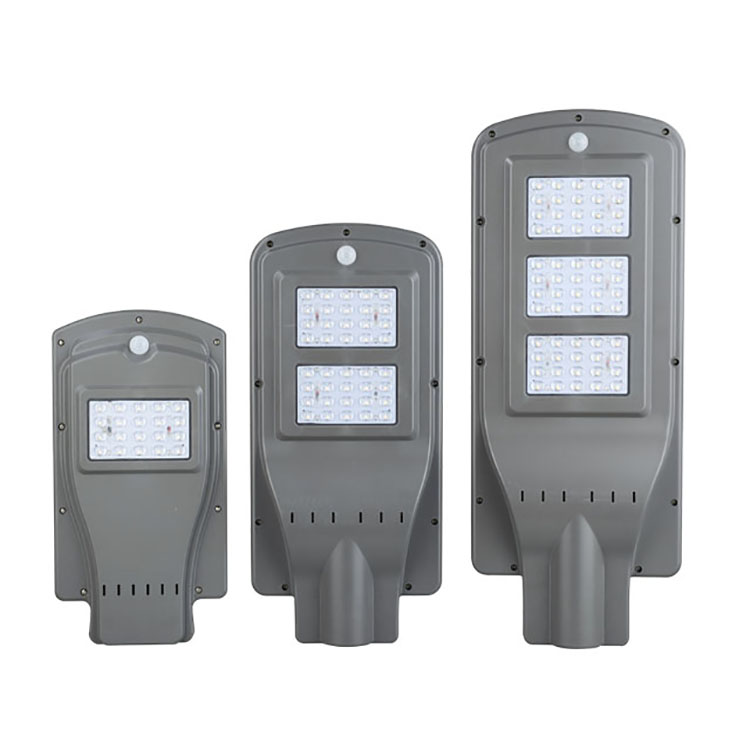 Factory New Design High Lumens Radar Sensor garden solar light 60W all in one high power solar led street light super capacitor