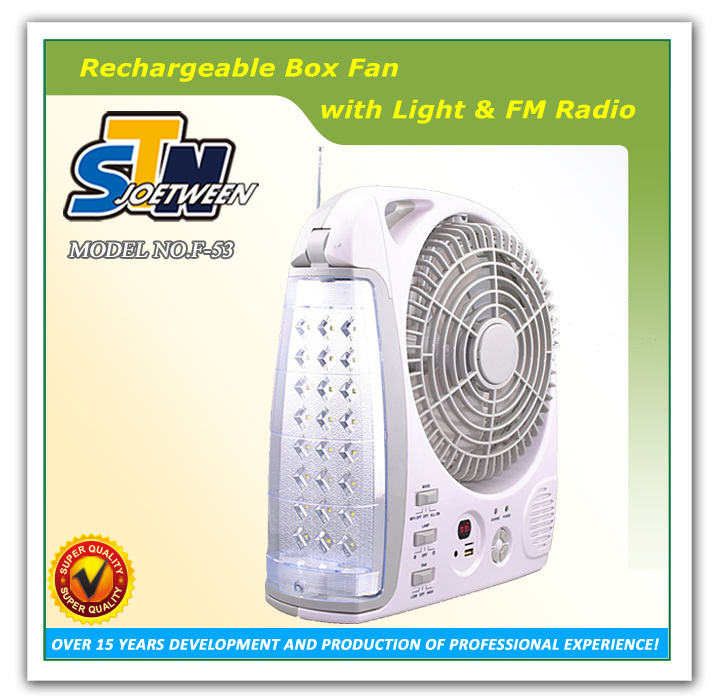 solar available 8 Inch Rechargeable box  Fan with LED Lamp & Bluetooth Media System