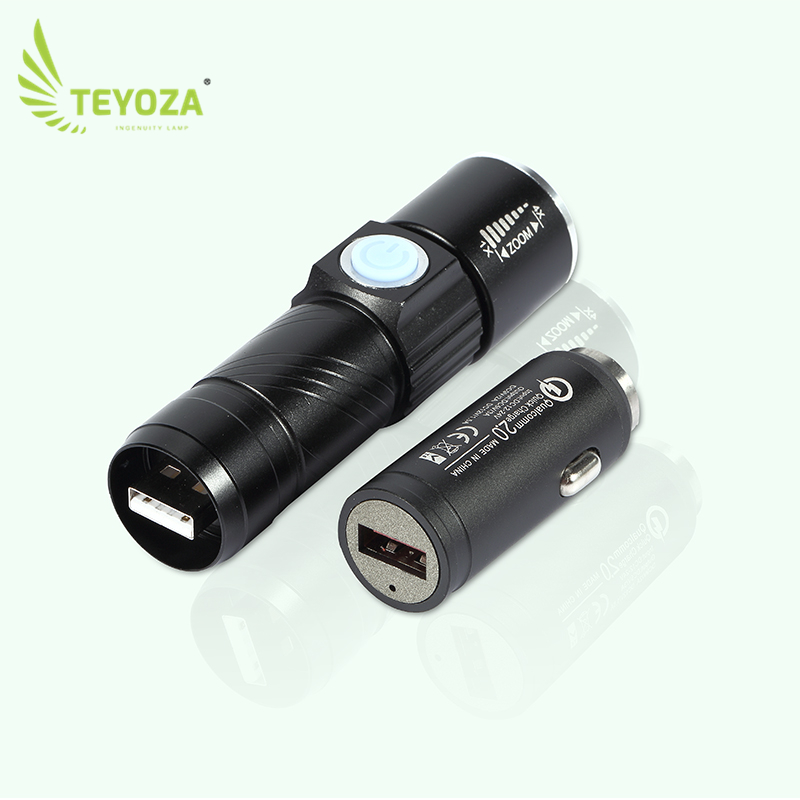 Waterproof Rechargeable Abs Usb Led Flashlight