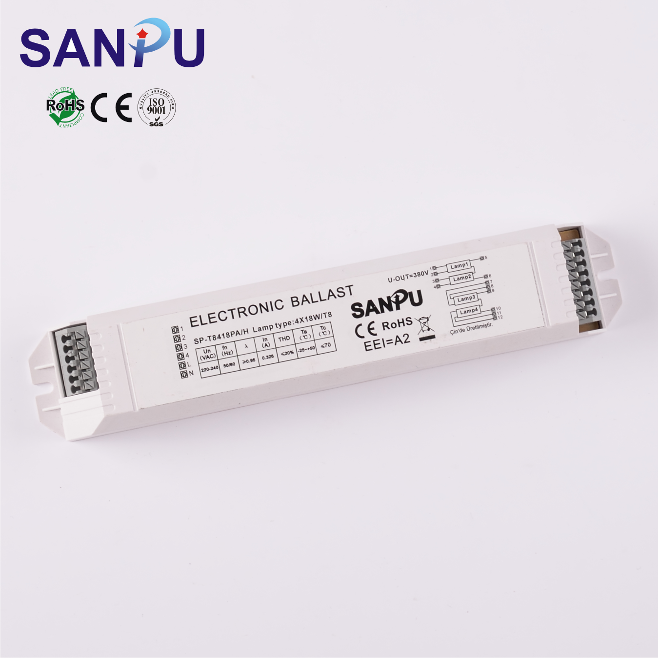 T8 4*18W Electronic Fluorescent Ballasts 18W 36W 56W 72W