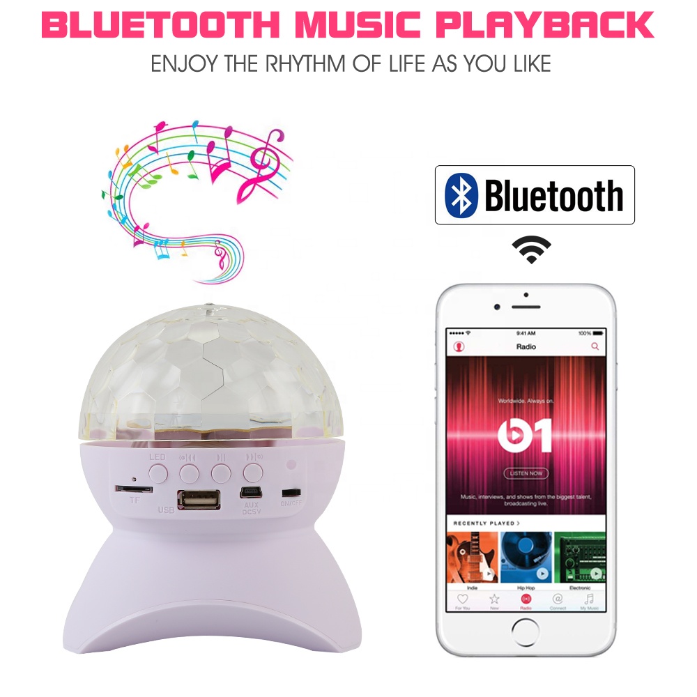 Hot Selling Portable Bluetooth Battery Operated LED Light Bulb Speaker 4W Color Changing Indoor Outdoor Party Music Bulb Speaker