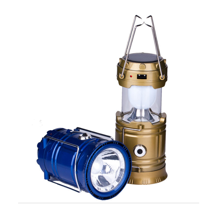 Metal Rechargeable Outdoor Led Solar Camping Lantern Light