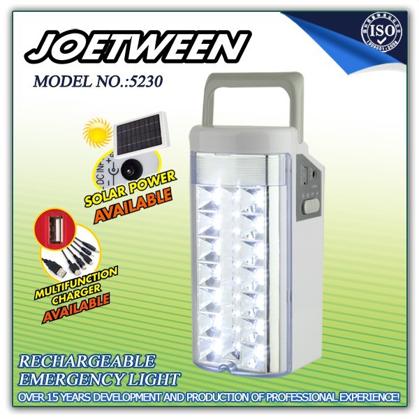 Rechargeable Solar LED Emergency Light with Phone Charger