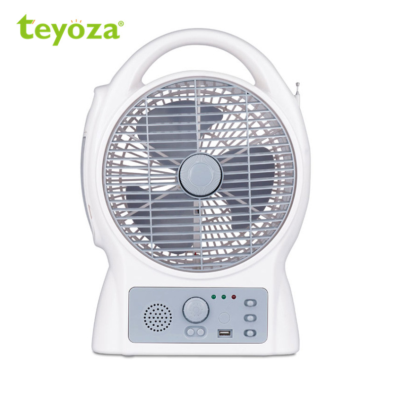 Hotselling 8 Inch rechargeable oscillating fan with LED lamp