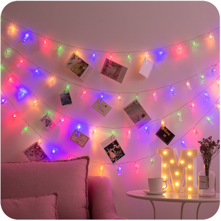Hot selling  Construction 5mm Multicolour Usb Rechargeable Photo Clip Battery Led String Light