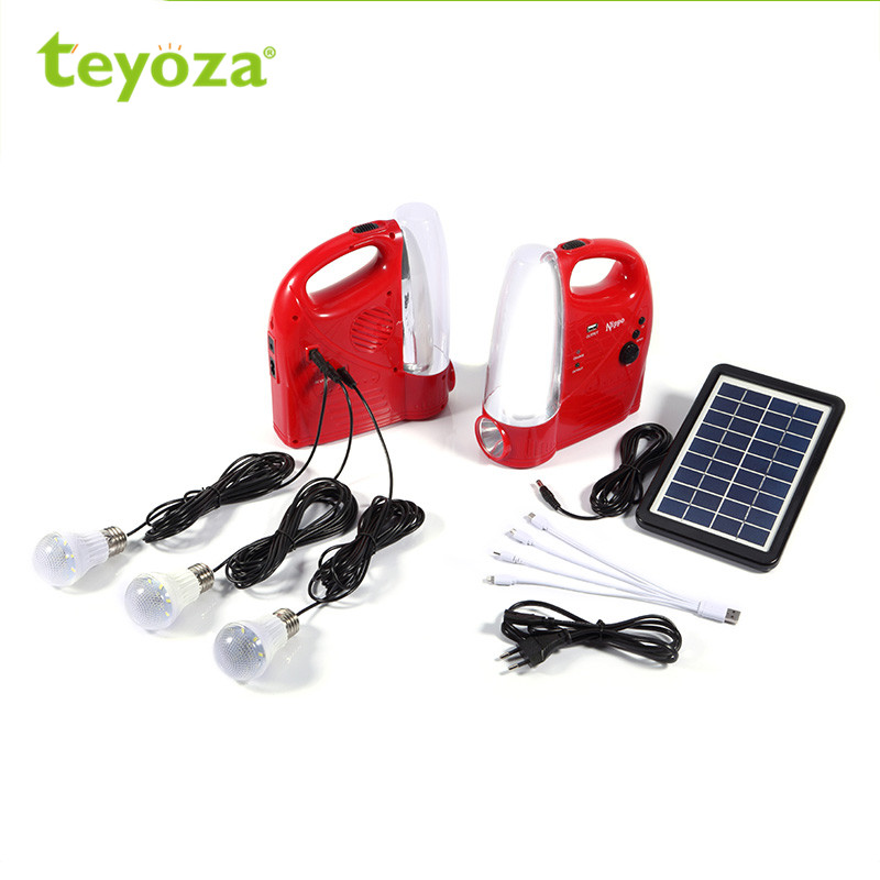 FM radio Mobile phone 4 in 1 charger rechargeable light solar lighting system