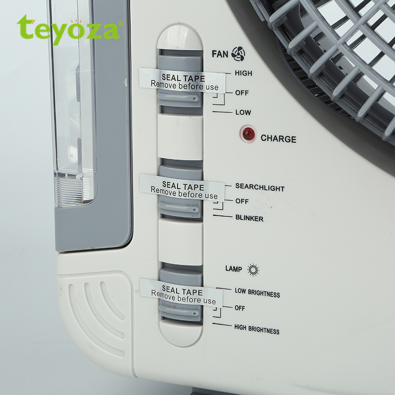 12V pedestal battery and electric power source and plastic material mini ac/dc table rechargeable fan price