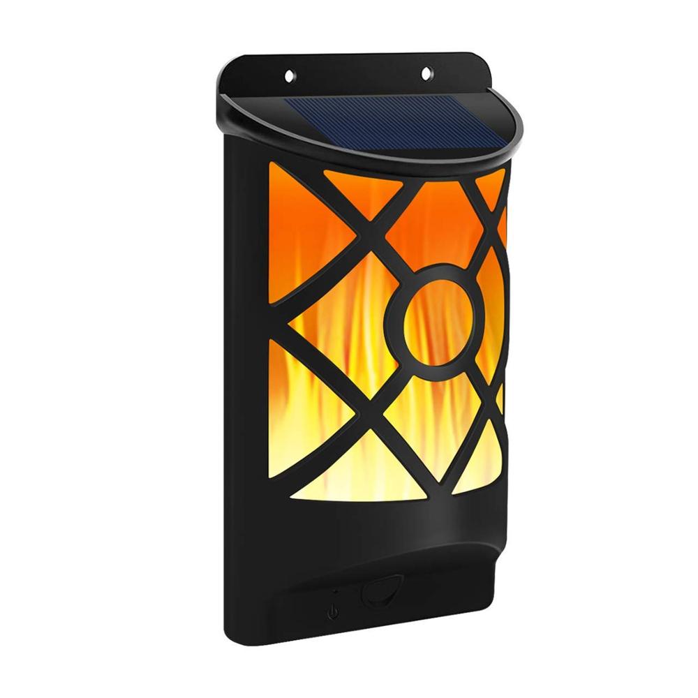 Pathway Patio Deck Yard Solar Garden lights outdoor waterproof flickering flame wall light
