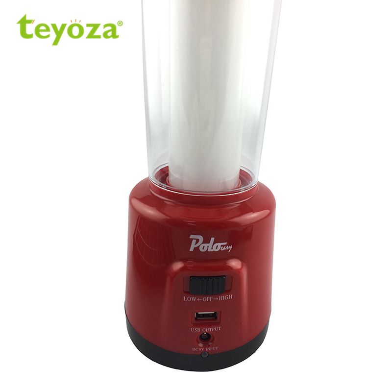 solar panel rechargeable 9V 3W led Camping Lantern with Phone Charger