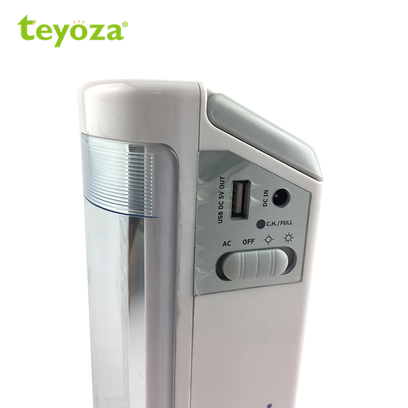 teyoza portable 3.7V rechargeable emergency led light with power bank function