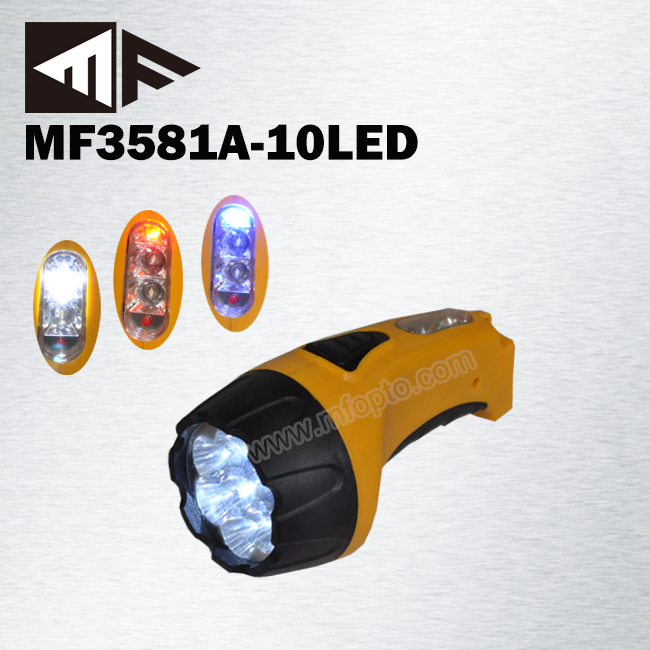 New rechargeable led torch With red & blue warning indicator light
