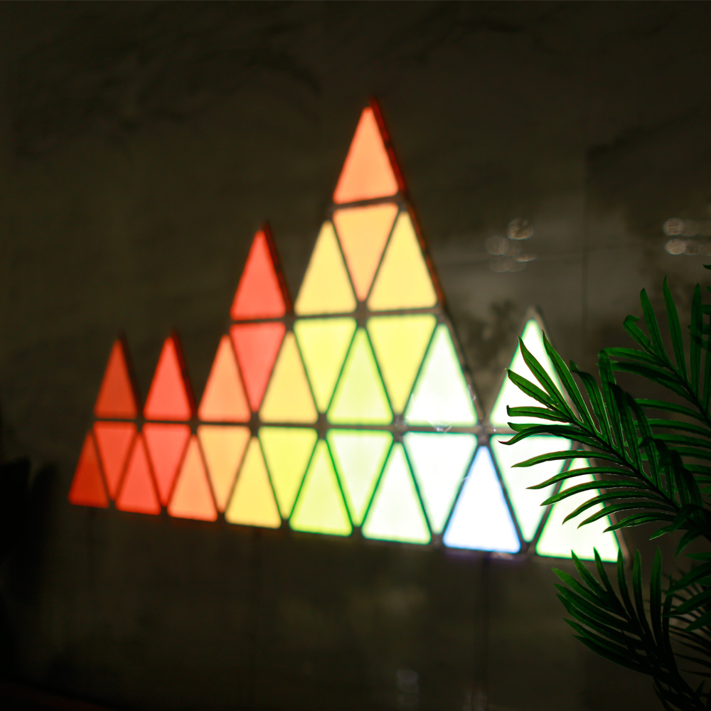 2019 New innovative product APP/Music Control DIY Intelligent 9pcs kits Magic Color RGB Triangle LED Panel Light