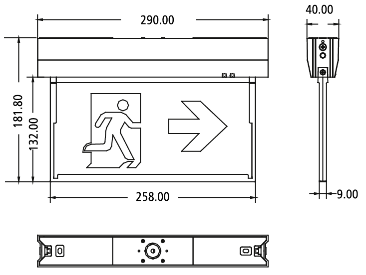 Customize Emergency Led Illuminated Safty Customized Evacuation Direction Exit Sign