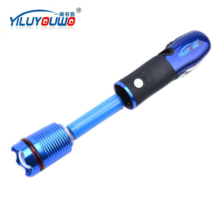 Zoom Focus Safety Hammer Multi tools torch Mobile Phone Charging rechargeable LED tools flashlight