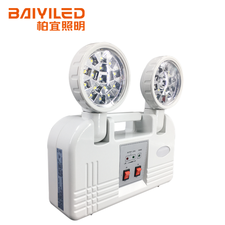 Rechargeable Wall Surface Mounted Industrial Ip20 Led Twin Spot Emergency Charging Light