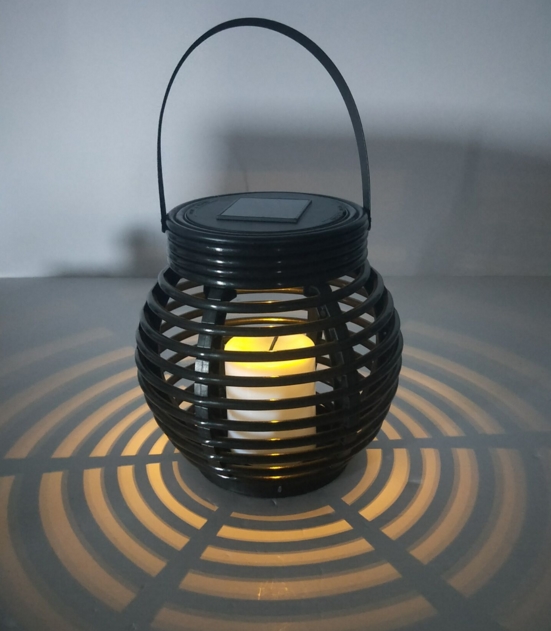 Outdoor Hanging Solar Lights Decorative Rattan Style Lantern with LED Flameless Candles Lamp,Rustic Solar Lanterns Waterproof