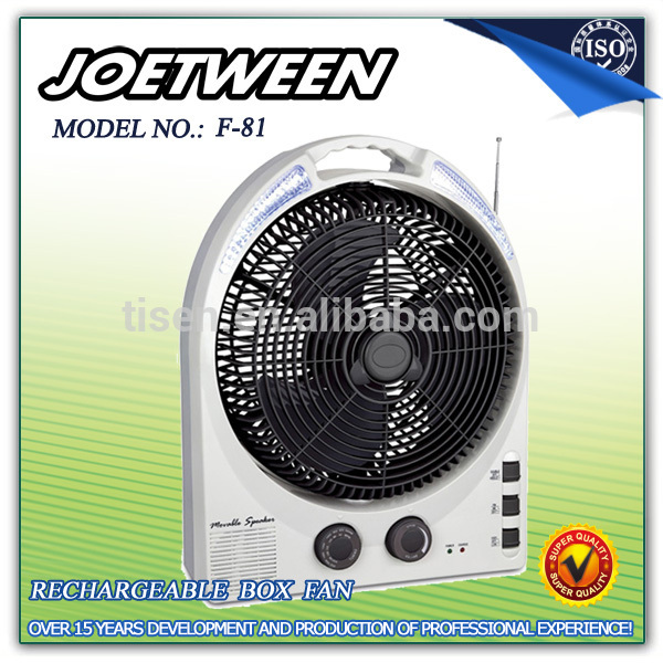 Rechargeable large battery powered fan F81 with raio & Led light