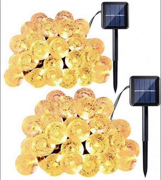Solar Powered Patio String Lights 30 LED 19.69ft Crystal Ball Lights Water-resistant Xmas Christmas Decoration