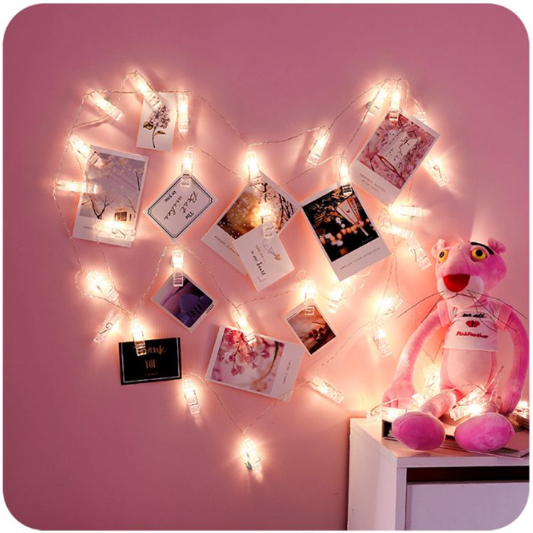 LED Garland Card Photo Clip Solar Powered Lemon Pvc Bee Micro Waterfall Led String Light