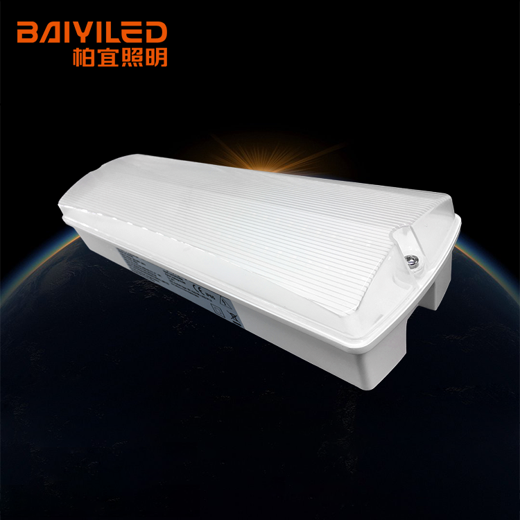 Rechargeable Ip65 Emergency Luminaire Lamp Led Outdoor Bulkhead with sticker