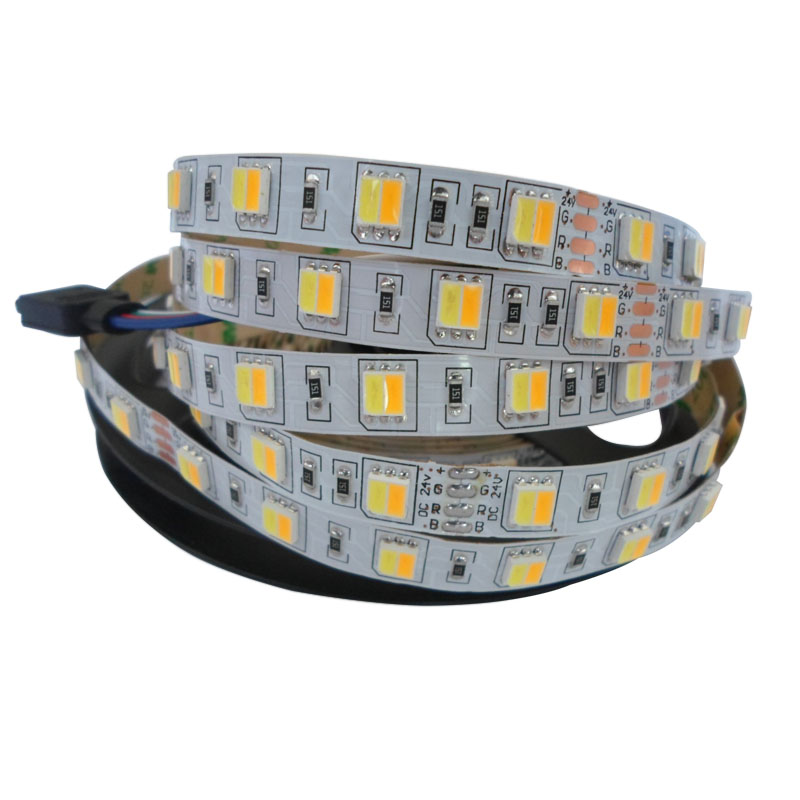 2 In 1 Chip Double Color CCT led strip 12V LED tape light SMD 5050 60leds 5m/roll 300leds waterproof cct led strip 5050 2 in 1