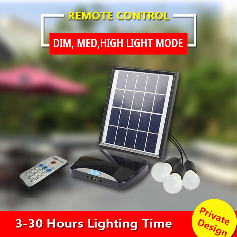 rechargeable solar led bulb light with remote control
