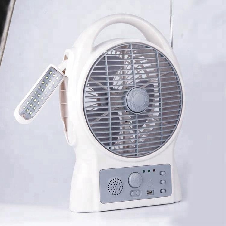 8 Inch Rechargeable emergency Fan with LED Lamp & Power bank
