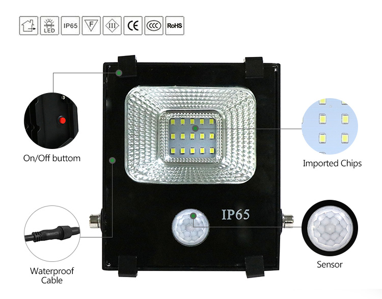 Durable good quality solar security led rgb flood lights