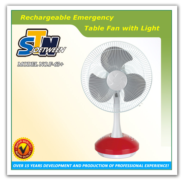 China manufacturer potable rechargeable tower battery fan with led light