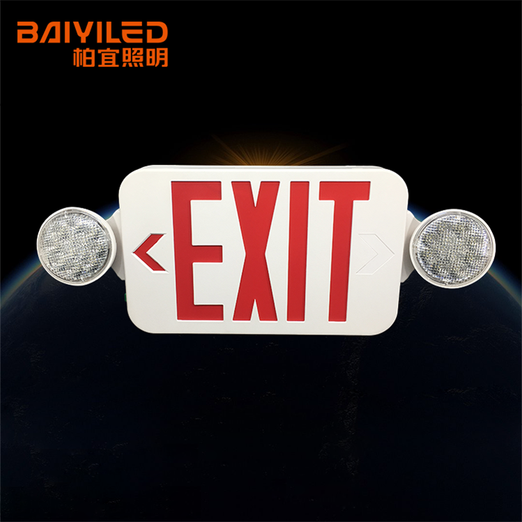 Emergency Light Double Side Only Bright Sided Led Exit Sign In Black