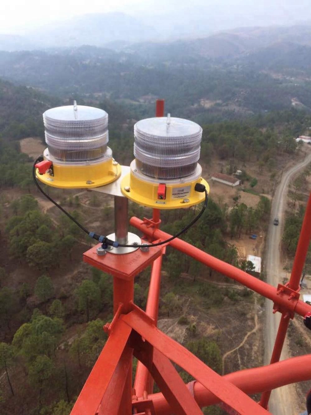 TY10D Flashing Dual solar powered obstruction lamp for Telecom Tower