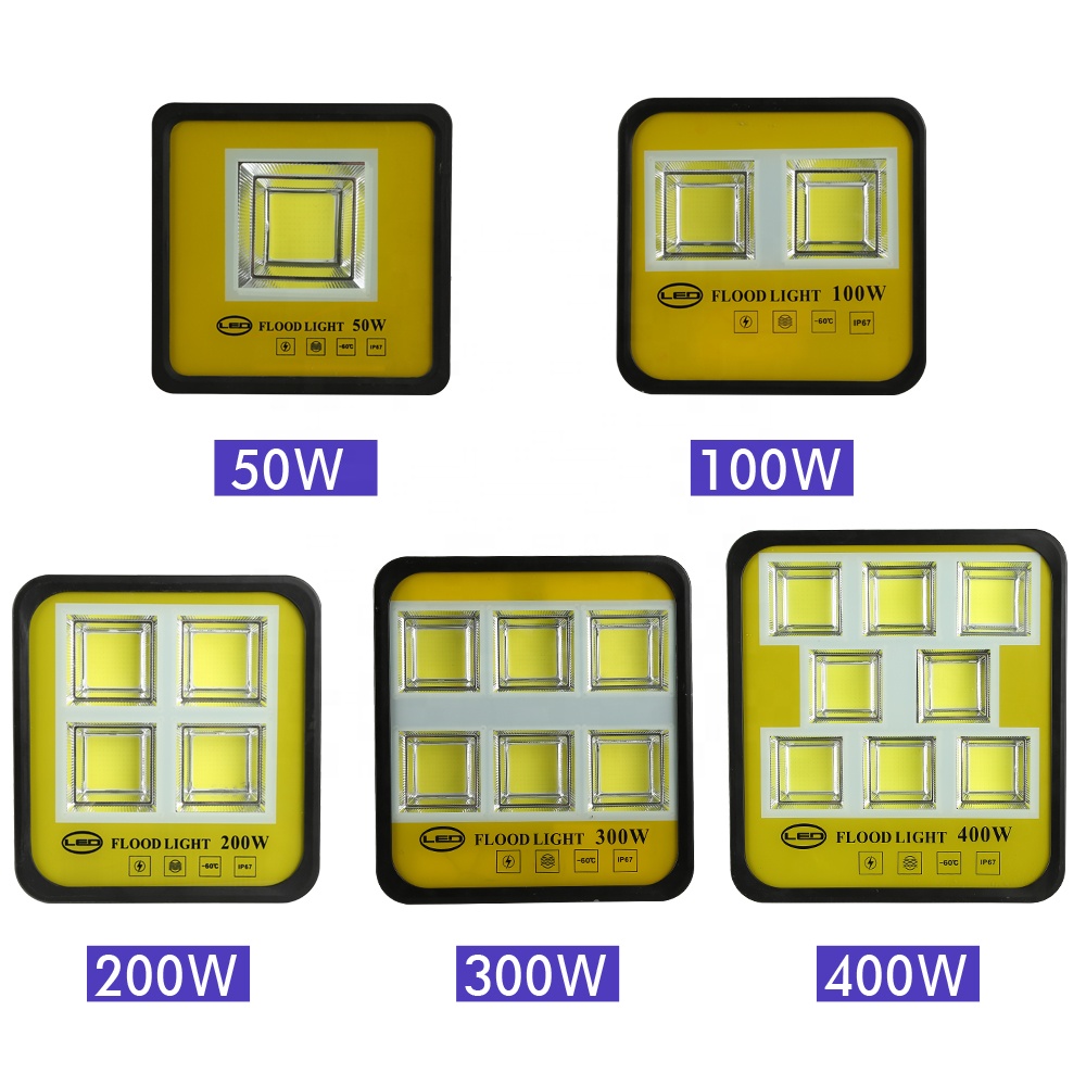 50w Ip67 Orange CE Exterior Led Flood Light 100w 150w 200w 300Watt Outdoor Lighting 400w Parking Lot Cob Led Flood Light
