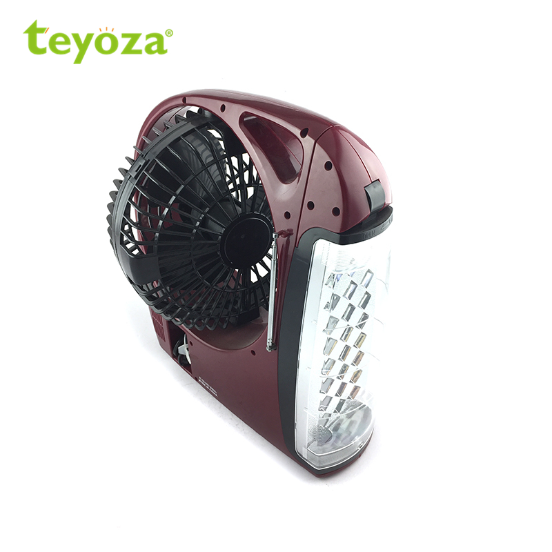 8 Inch Portable Rechargeable Box Fan with LED Lamp & Radio
