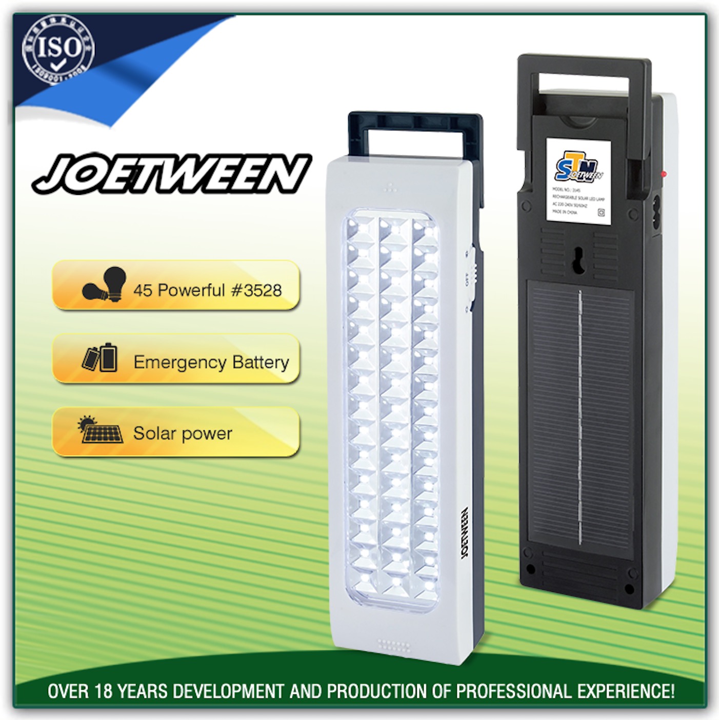 SMD LED Automatic light-up when power failure 1800mAh rechargeable battery enclosed led light color lamp