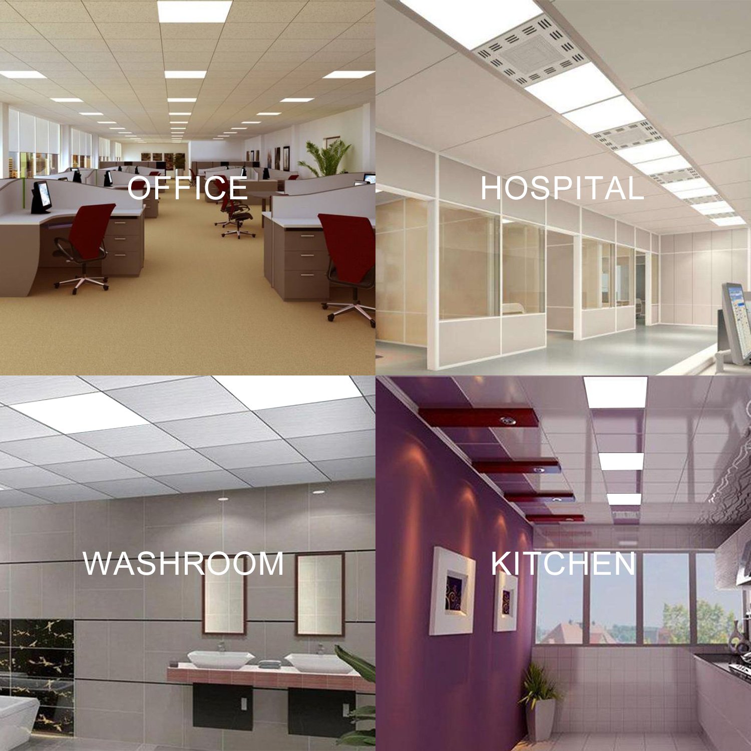 2x4 LED Light Panel,Slim Dimmable RGBW ETL List Mount Surface Panel Lamp with DMX Control