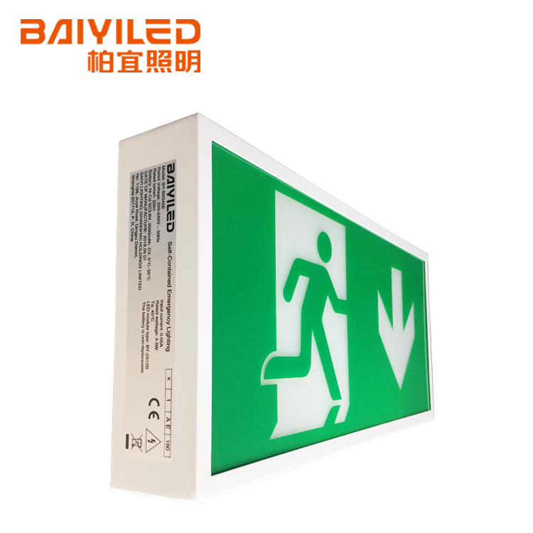 Outdoor hotel explosion proof battery operated rechargeable led twin emergency warning wall exit sign lamps light lighting