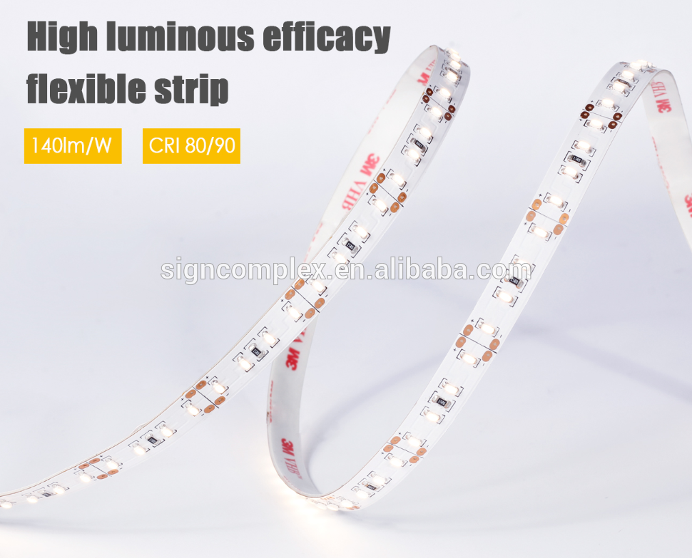 8mm PCB led strip 5.8W/M IP20 heat resistant brilliant SMD2835 LED Flexible strip light