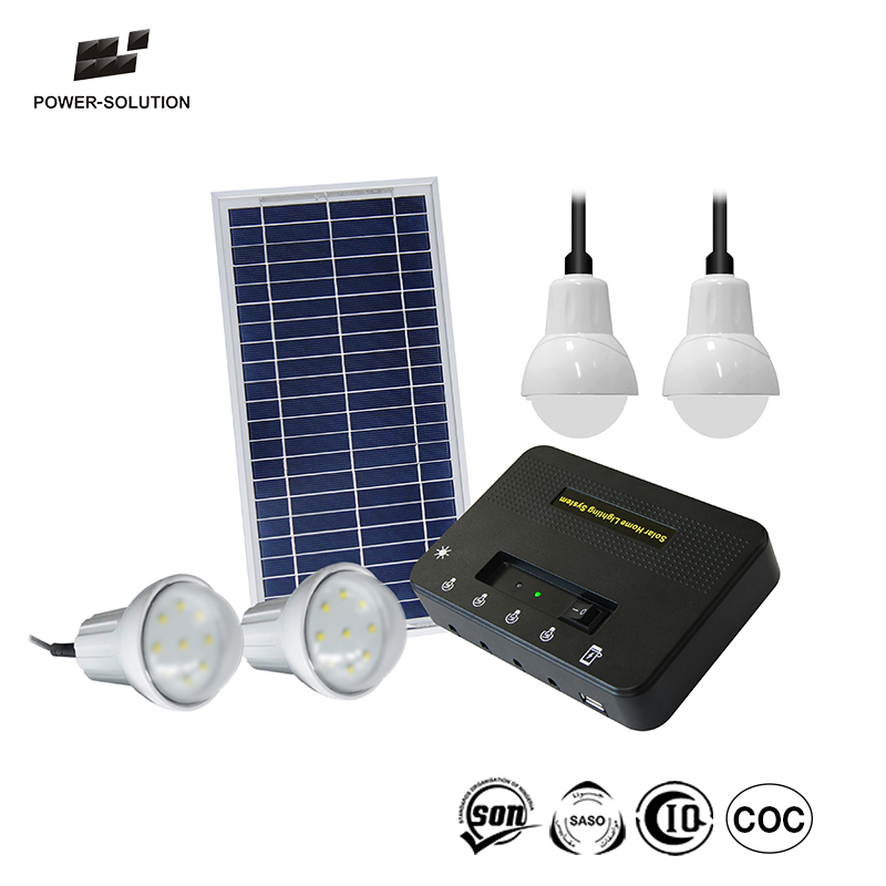 easy installation 8W rechargeable led home solar lighting kits 5200mAh Lithium battery with 4bulbs