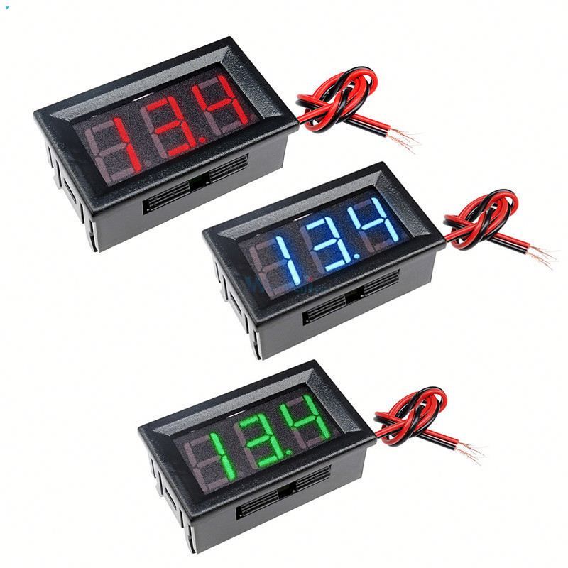 0.56 Inch Mini Red Green Blue LED Display Panel Voltage Meter Voltmeter Home Use Voltage 3 Three Digital DC 4.5V 30V Two Wires