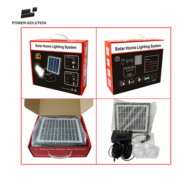 World Bank certified manufacturer-Shenzhen POWER SOLUTION Supply The off grid solar system with 2 LED bulbs for home lighting