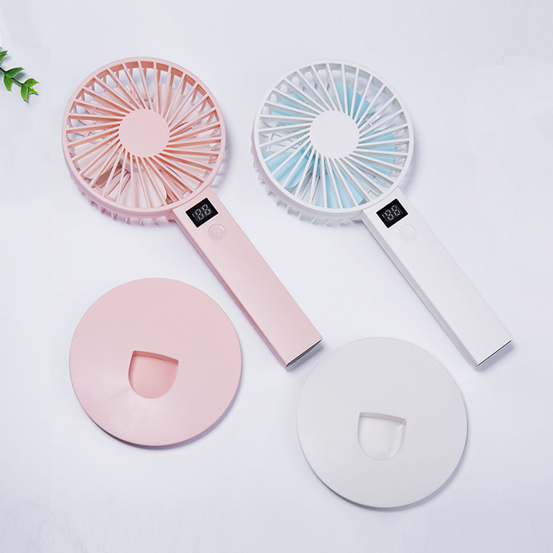 Air cooling desktop mini handheld battery operated fan with battery display screen
