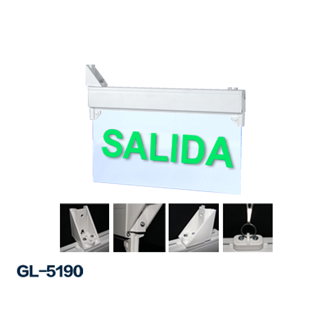 GWAY LED Emergency Exit Signs lights With Battery Fire Alarm Lamps