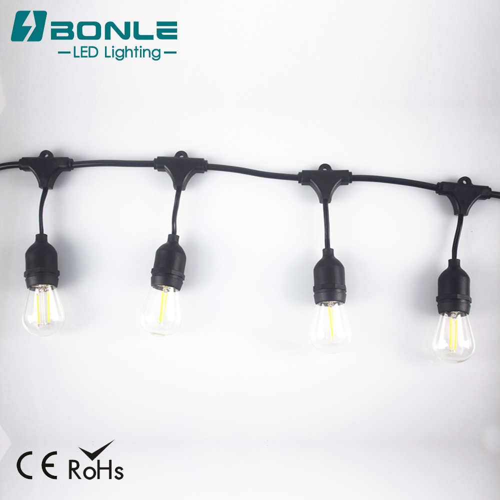 2019 Best Selling Pse Listed 10M Long 10 Hanging Socket E26 Outdoor Waterproof Commerical Vintage Light String For Japan