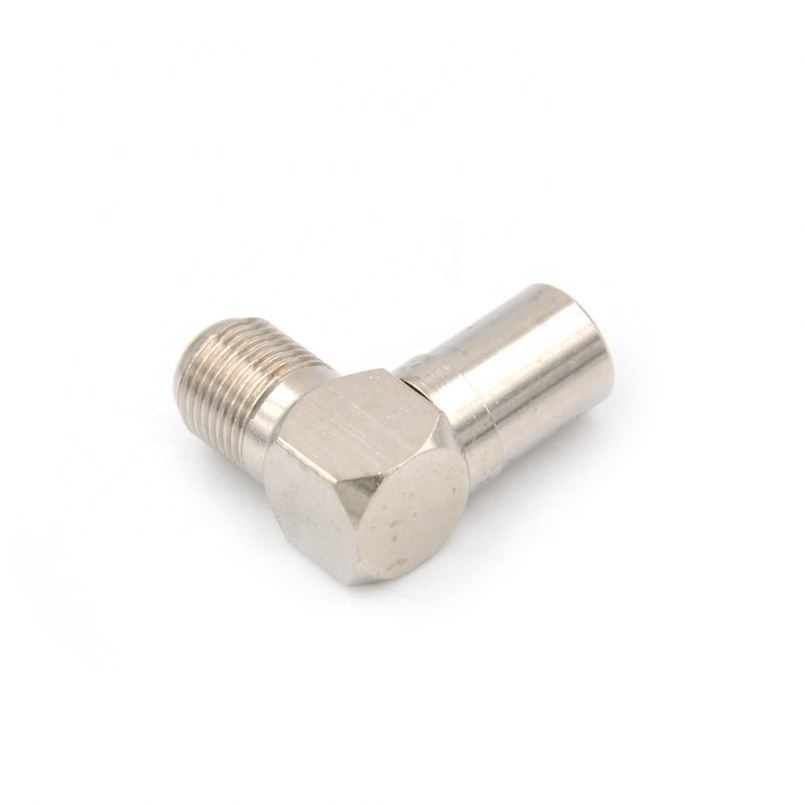 RF Coaxial 90 Degree Right Angled TV Aerial Cable Connector RF Coaxial F Female Socket to TV Male Plug Coaxial Connector