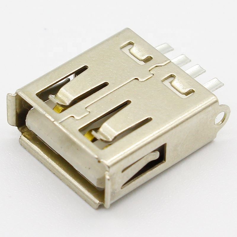 Type A Female USB 4 Pin Plug Socket Connector With Black Plastic Cover