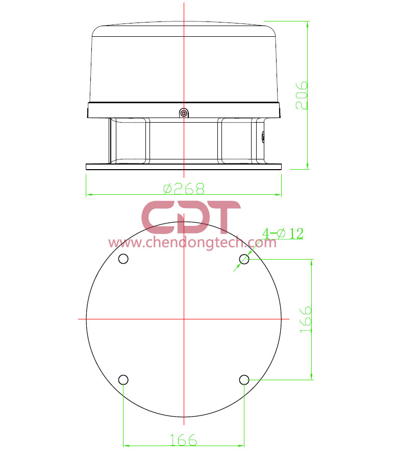 ICAO chimney aviation warning lights with red and white LED, aviation obstacle light bulit-in photo senor