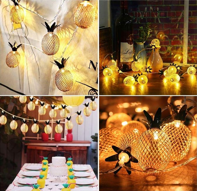 Warm White Led Fruit Pineapple String Light Waterproof Led Christmas Lights Outdoors